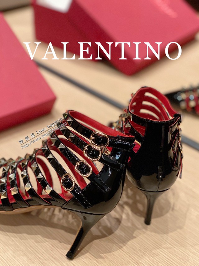 Valentino專櫃原版華倫天奴春夏新款經典五金裝飾女士高跟涼鞋 dx2942